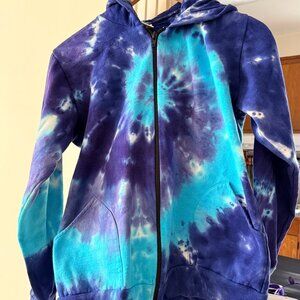 Heavyweight Tie-dye Zip-up Hoody Sweatshirt (M) CALI KIND